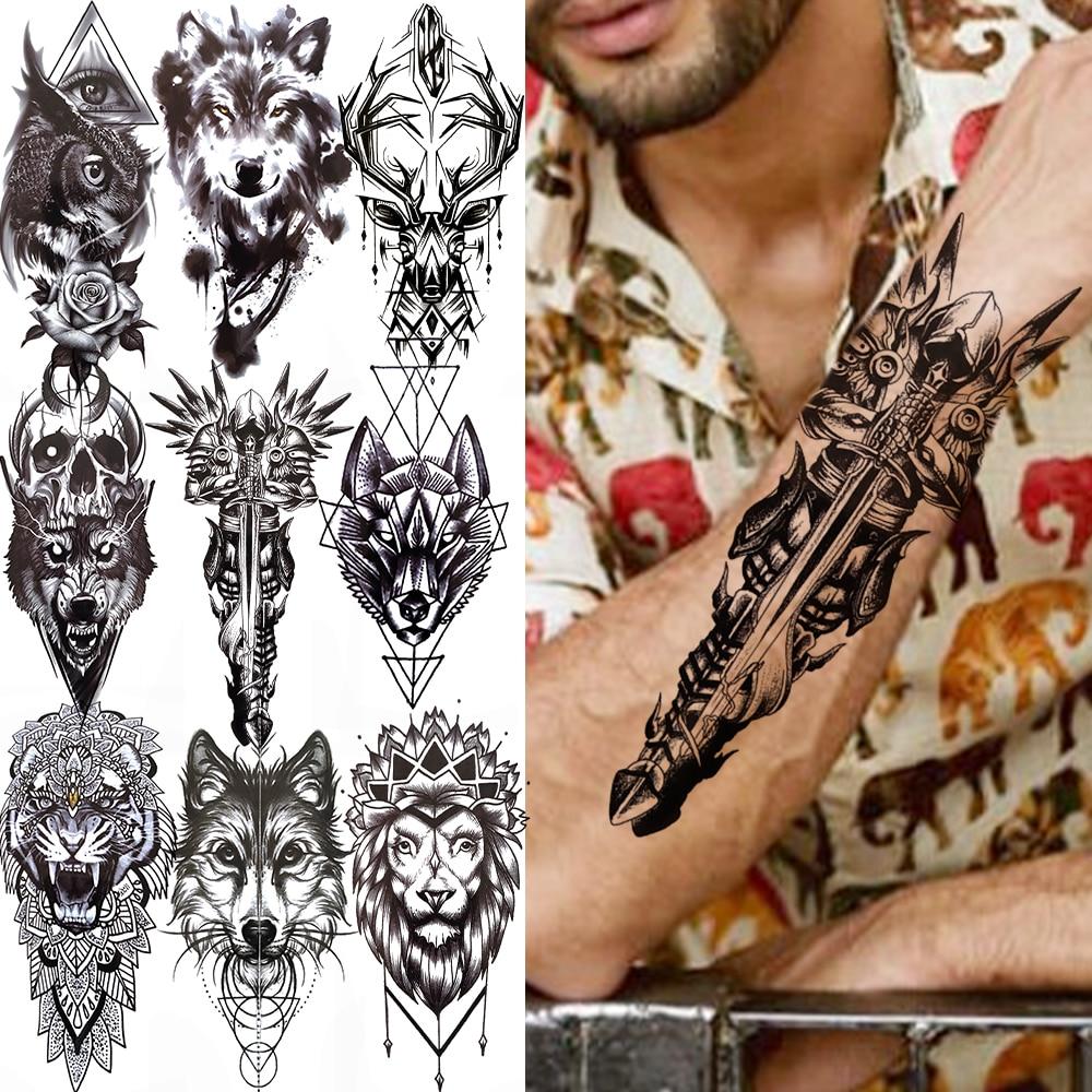 Inde Tribal Totem Temporary Tattoo Black Skeleton King Tiger Sika Deer Wolf Tattoo Sticker For Women Men Kids Adults Tatoo Sets Acheter Ć Prix Bas — Livraison Gratuite, Avis RĆ©els Avec Des 1000_x_1000_jpg