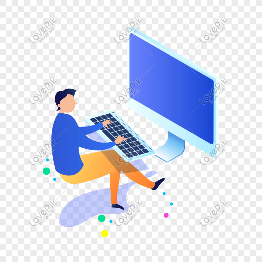 Hombre Trabajando En Computadora Imagenes De Graficos Png Gratis Lovepik