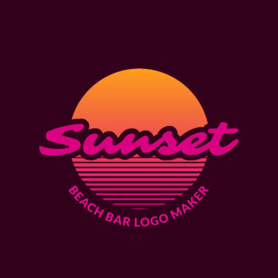 Placeit Bar Logo Maker For A Beach Bar Club