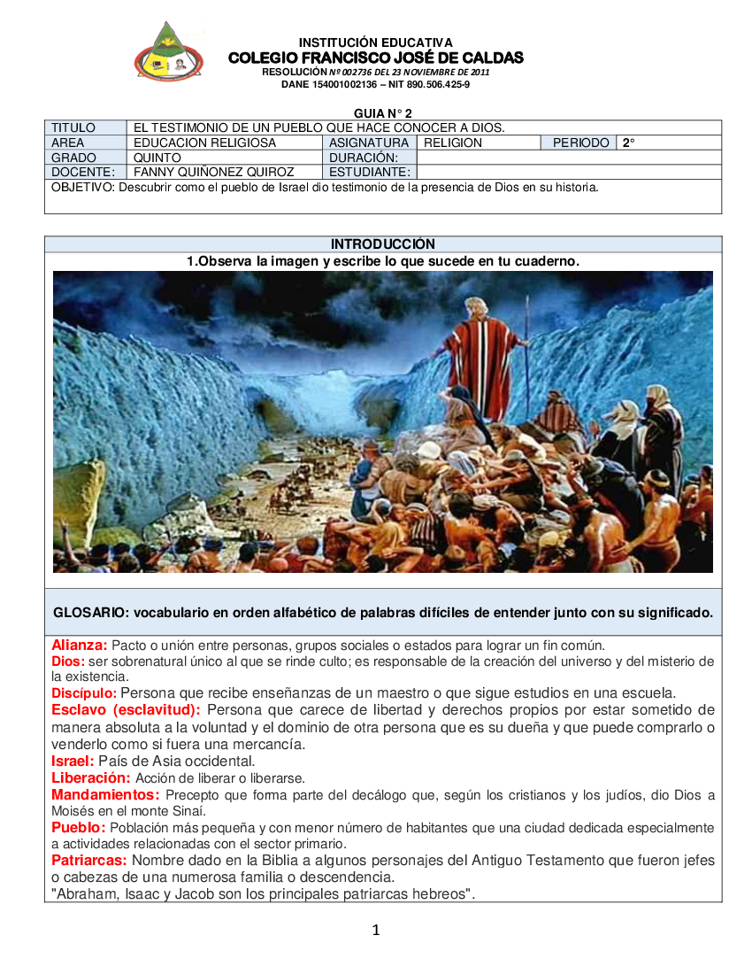Guia N 1 Religion Quinto Pdf Docer Com Ar