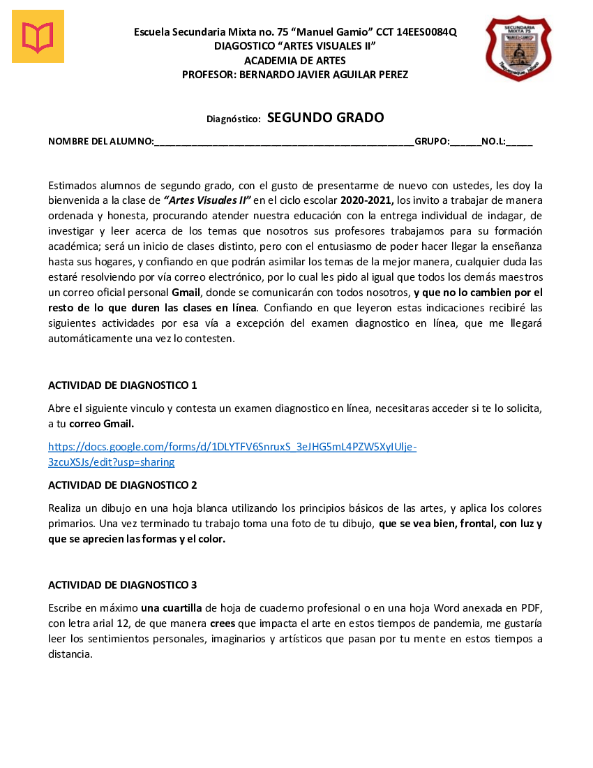 Diagnostico 2º Artes Visuales Pdf Docer Com Ar
