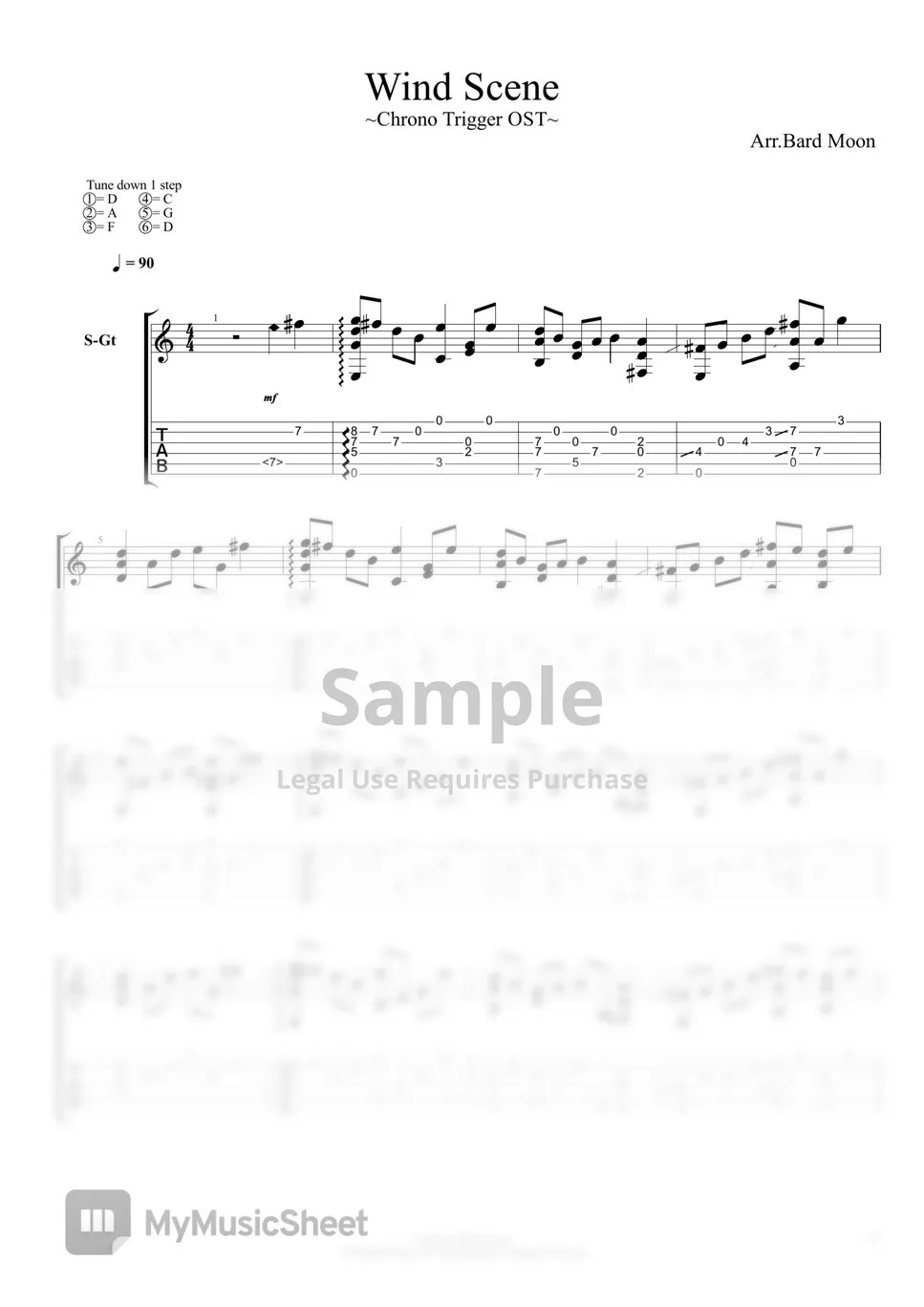 Chrono Trigger OST - Wind Scene│Fingerstyle 楽譜