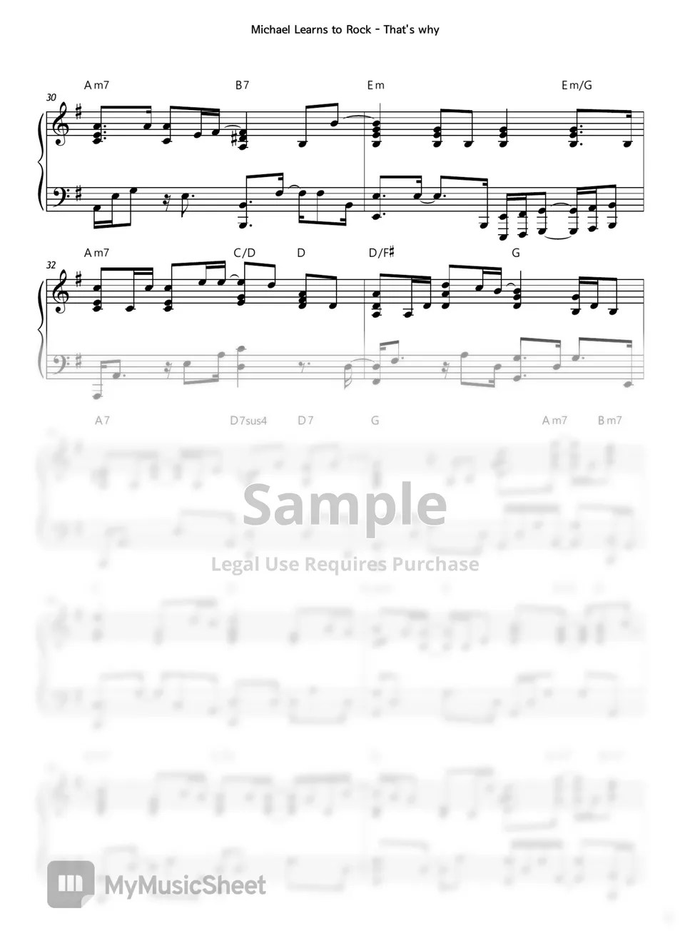 Michael Learns To Rock - Thats Why (You Go Away) Sheets by Realpiano