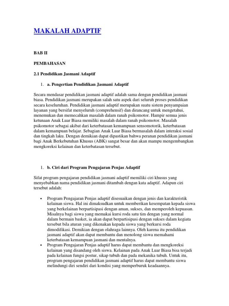 MAKALAH Adaptif | PDF