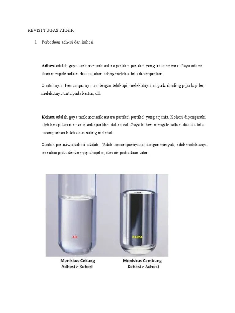 Revisi Tugas Akhir (Adhesi-Kohesi) | PDF