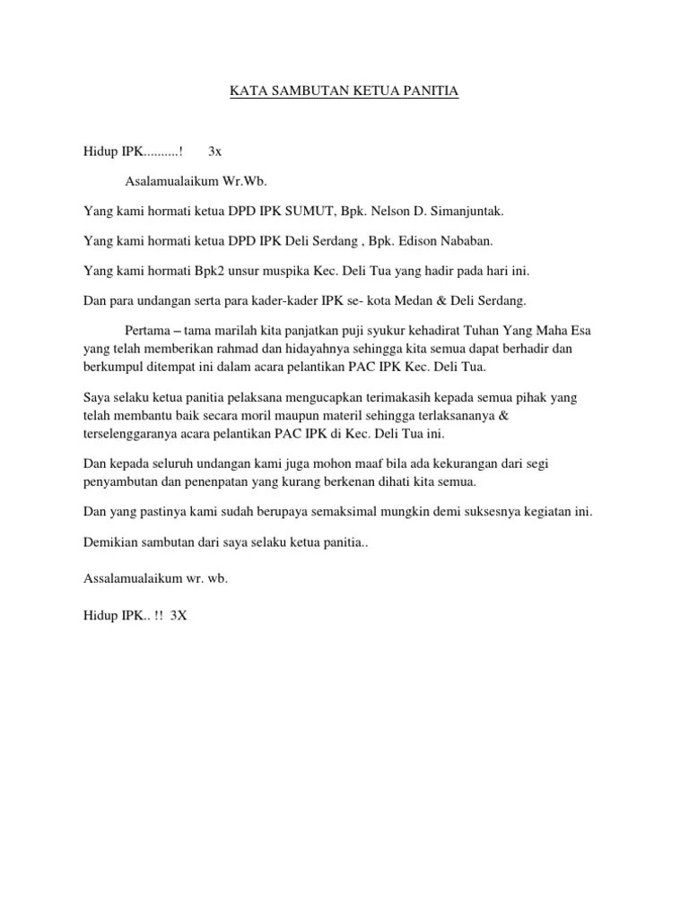 Contoh Kata Sambutan Ketua Panitia Acara Buka Puasa Bersama - Temukan Contoh