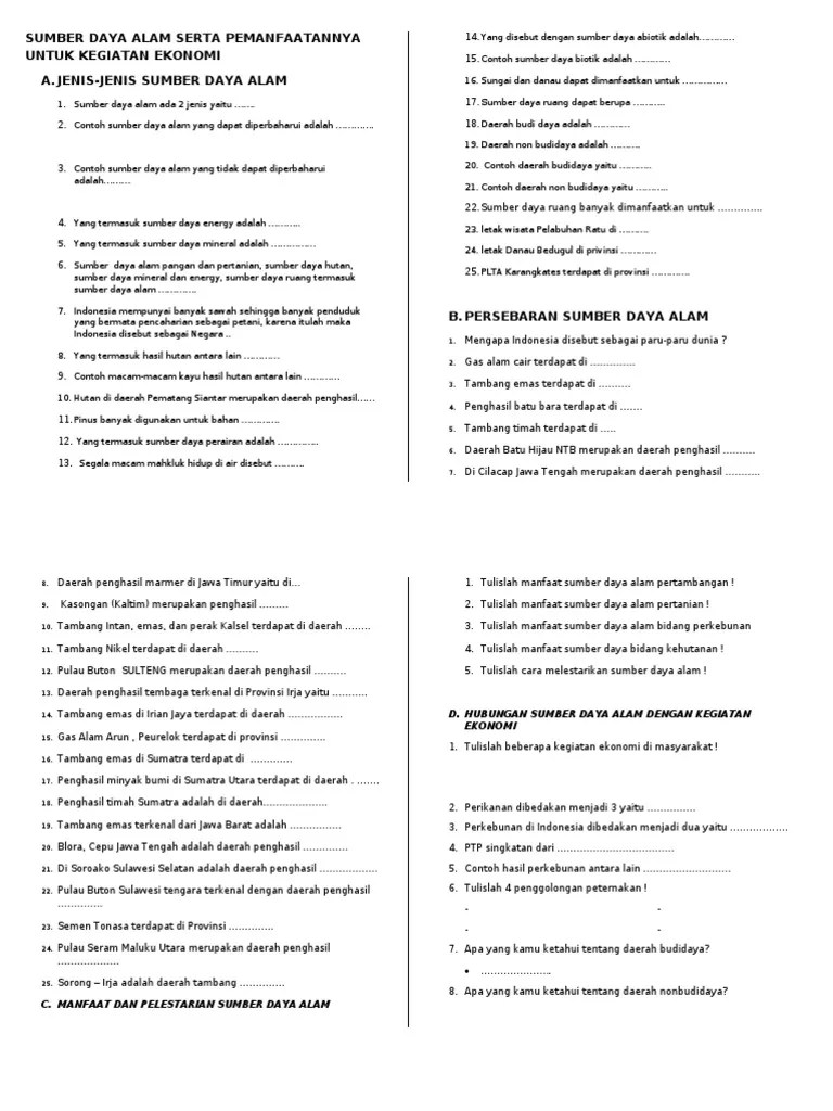 Contoh Sumber Daya Alam Dan Manfaatnya - Aneka Macam Contoh