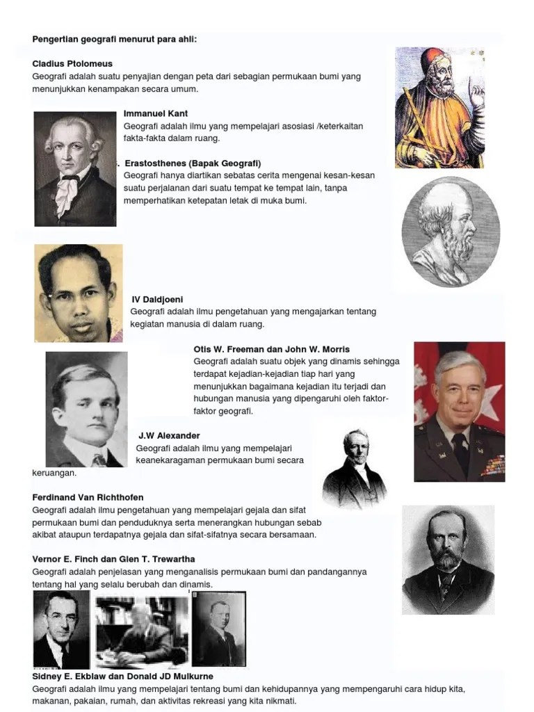 Tugas Geografi: PENGERTIAN GEOGRAFI MENURUT PARA AHLI | PDF