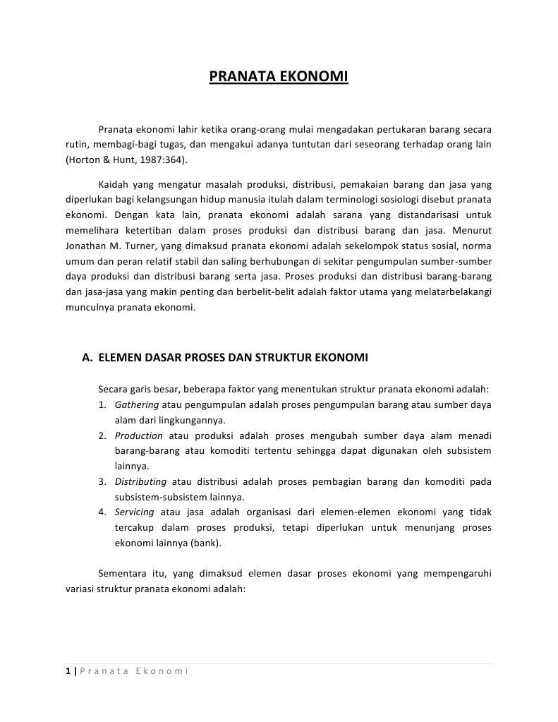 Pranata Ekonomi | PDF