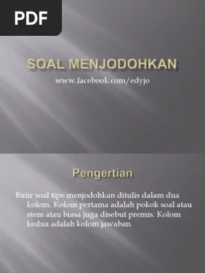 Soal Menjodohkan | PDF