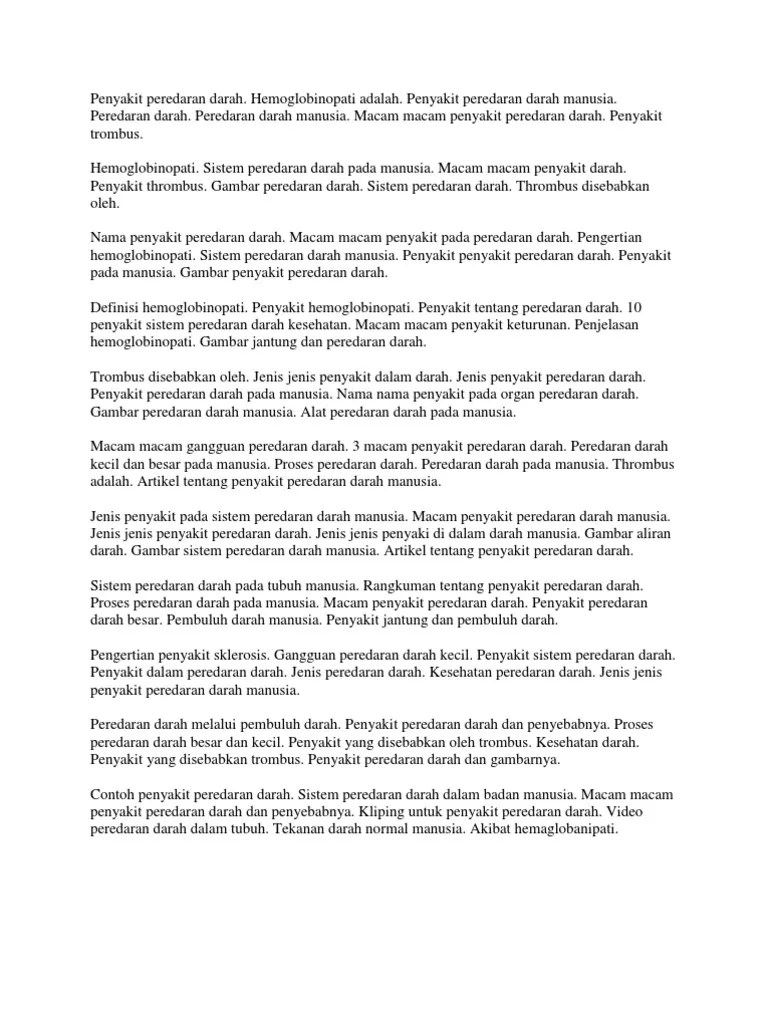 Penyakit Peredaran Darah | PDF
