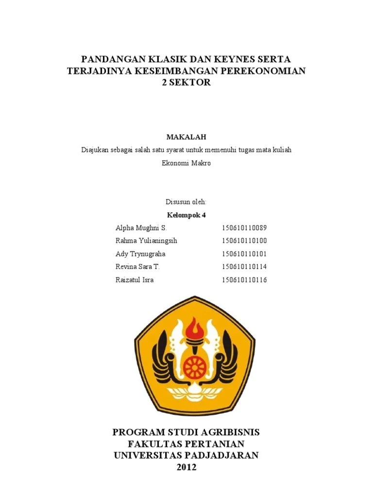 Kelompok 4 - Pandangan Klasik Keynes Keseimbangan 2 Sektor | PDF