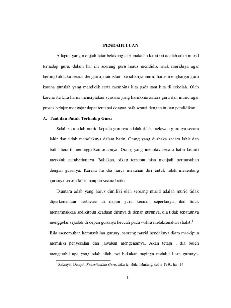 Adab Murid Kepada Guru | PDF