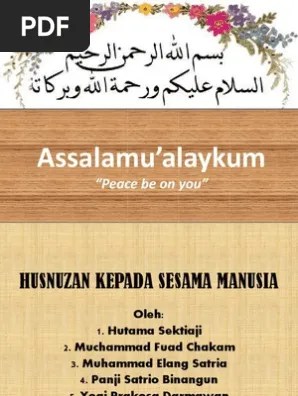 Husnuzan Kepada Sesama Manusia | PDF