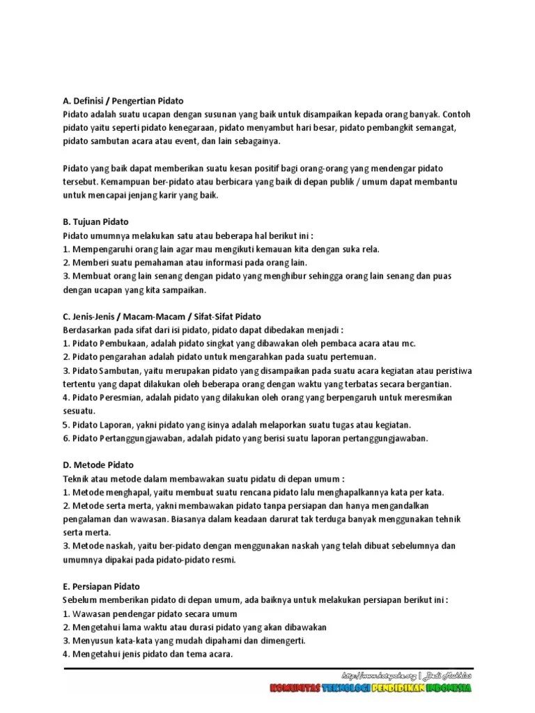 Konsep Dasar Pidato | PDF