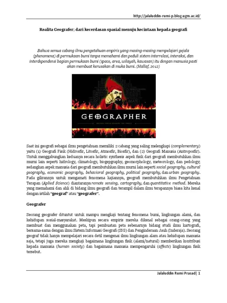 Kecerdasan Spasial Menuju Kecerdasan Geografi | PDF