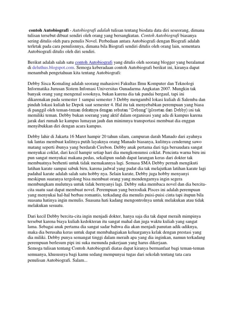 Contoh Narasi Diri Sendiri - Mosaicone