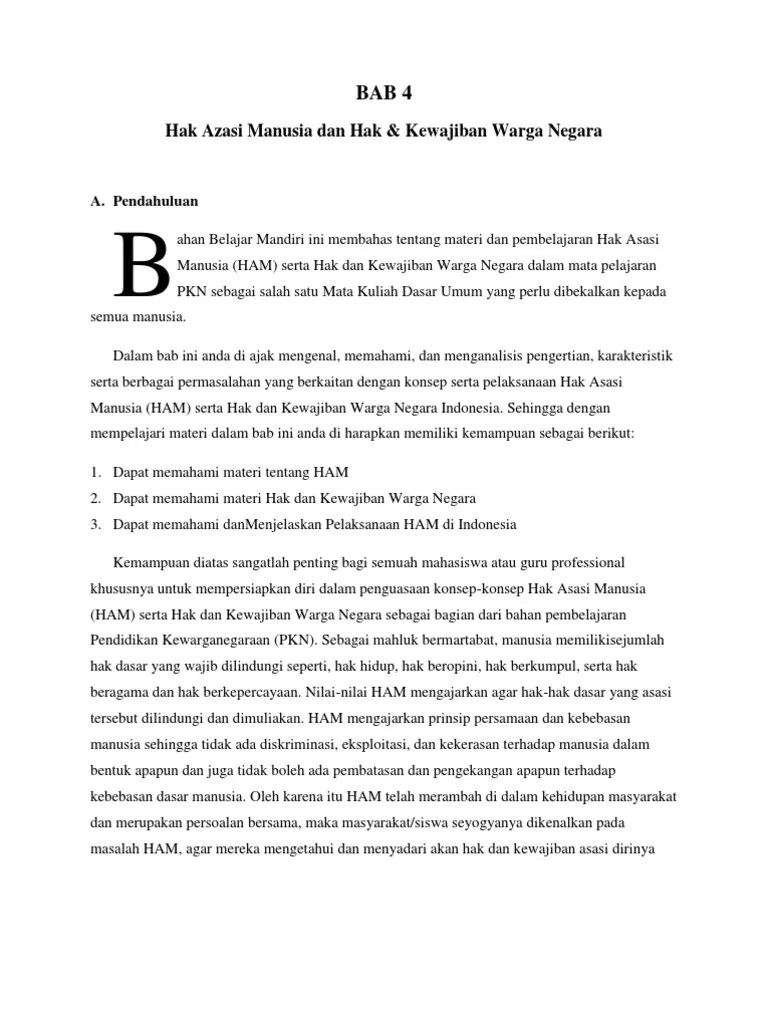Hak Asasi Manusia Dan Kewajiban Warga Negara | PDF