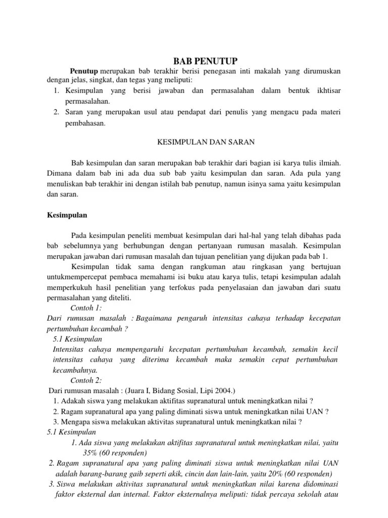 Kesimpulan Dan Saran | PDF