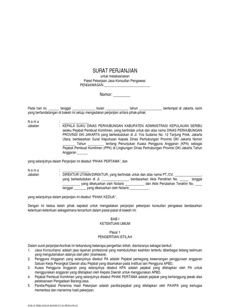 Contoh Kontrak Pengawasan | PDF