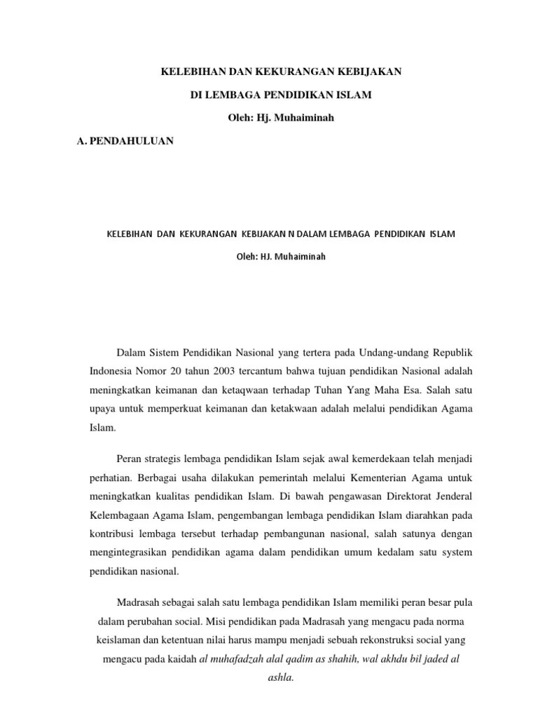 Lembaga Dan Sistem Pendidikan Islam Di Indonesia - Terkait Pendidikan