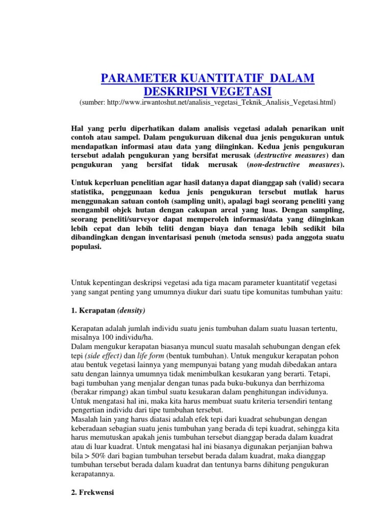 Parameter-Kuantitatif-Dalam Deswkriptif Vegetasi | PDF