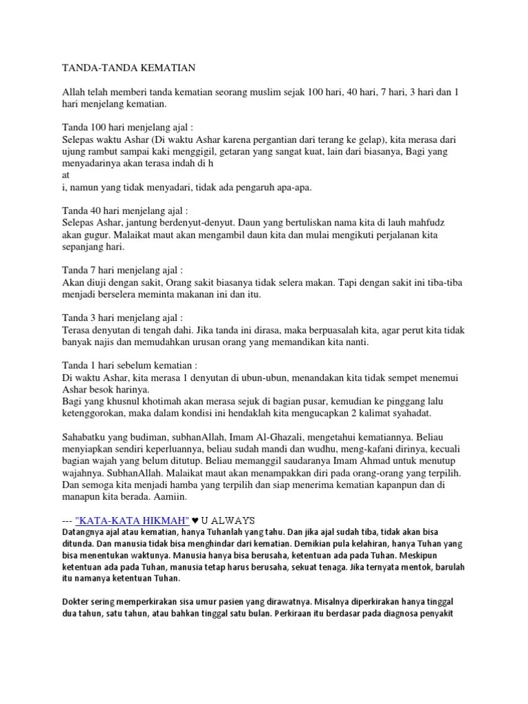 100 Tanda Kematian
