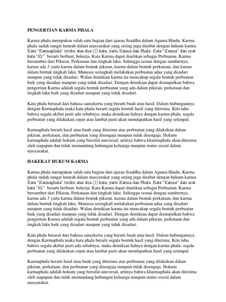 Pengertian Karma Phala | PDF
