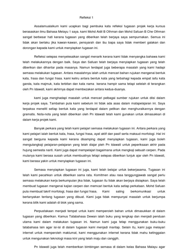 Contoh Laporan Refleksi Video - Nusagates