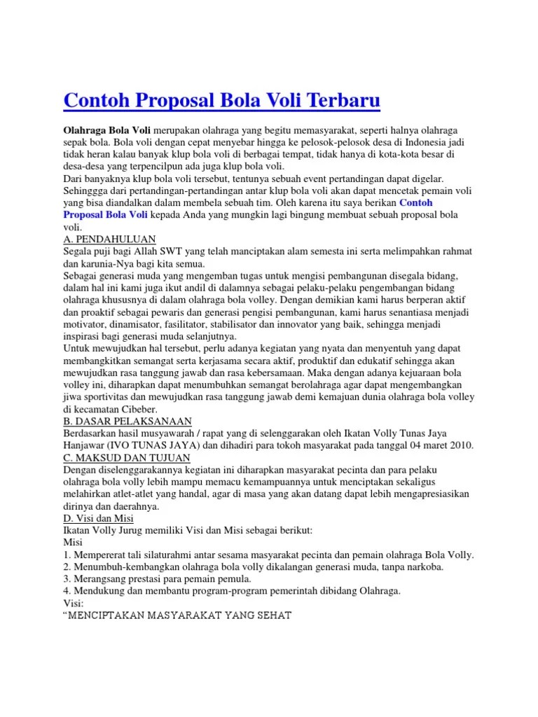 Contoh Proposal Pengajuan Seragam Olahraga | Akurat - Faktual - Elegan  Moltoday.com