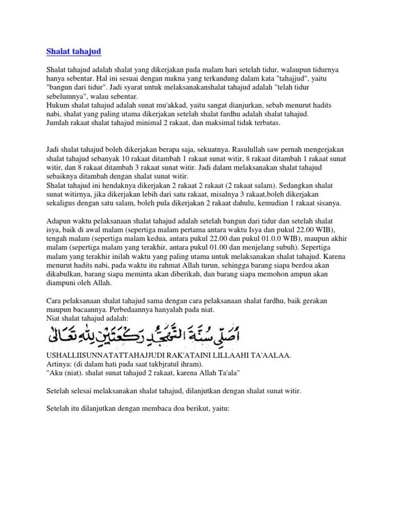 Hadits Shalat Malam Nabi - Gambar Islami