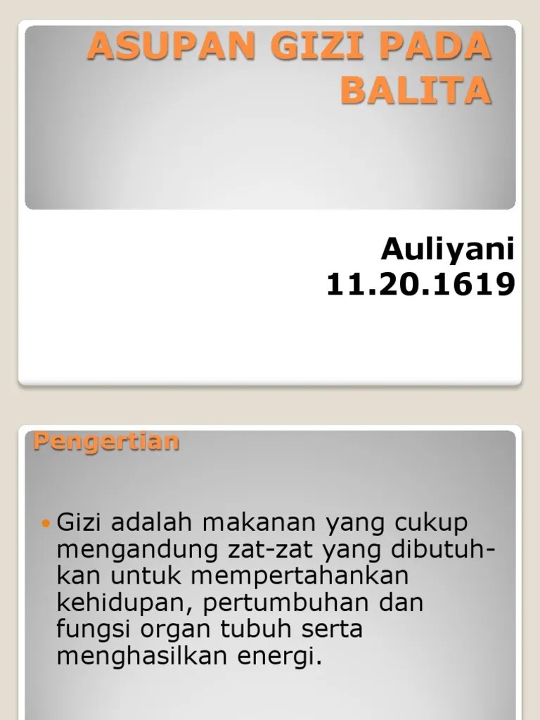 Power Point Asupan Gizi Pada Balita | PDF