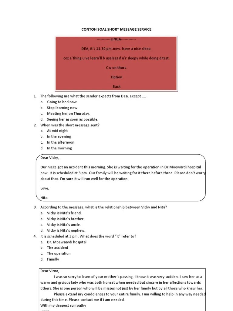 Soal Essay Taking Phone Message – Beinyu.com