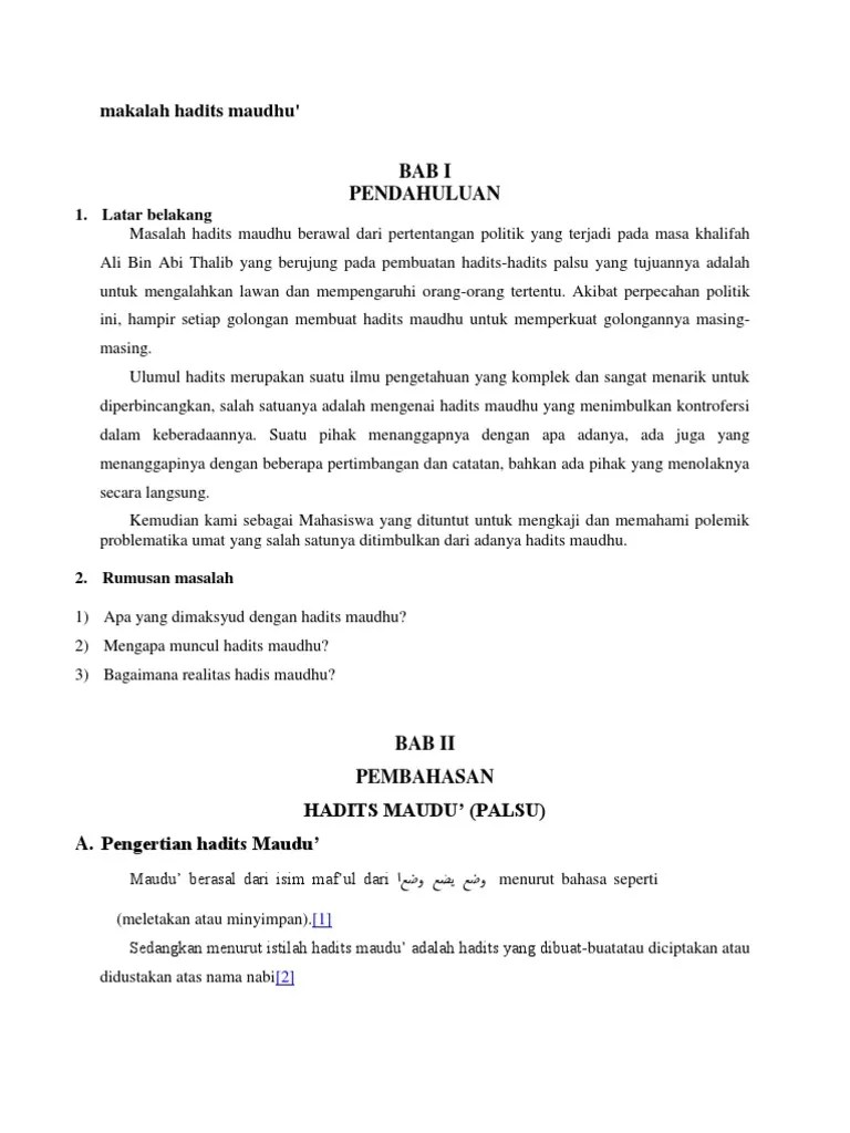 Contoh Hadits Dhaif Dan Hadits Maudhu - Gambar Islami