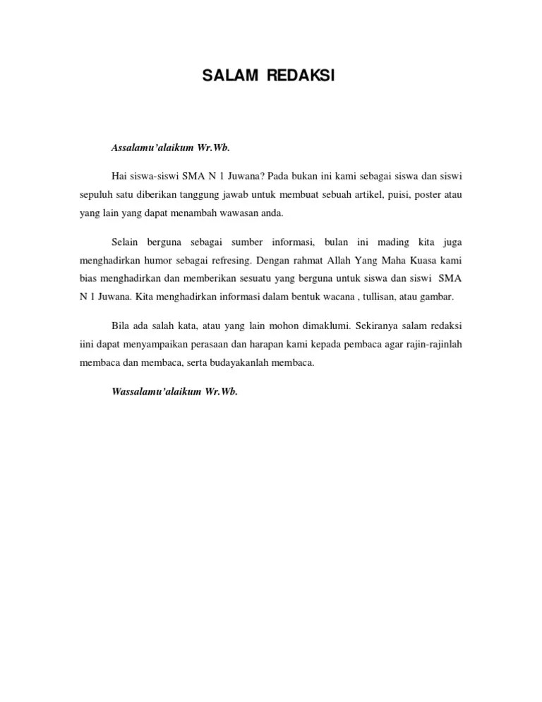 Salam Redaksi | PDF