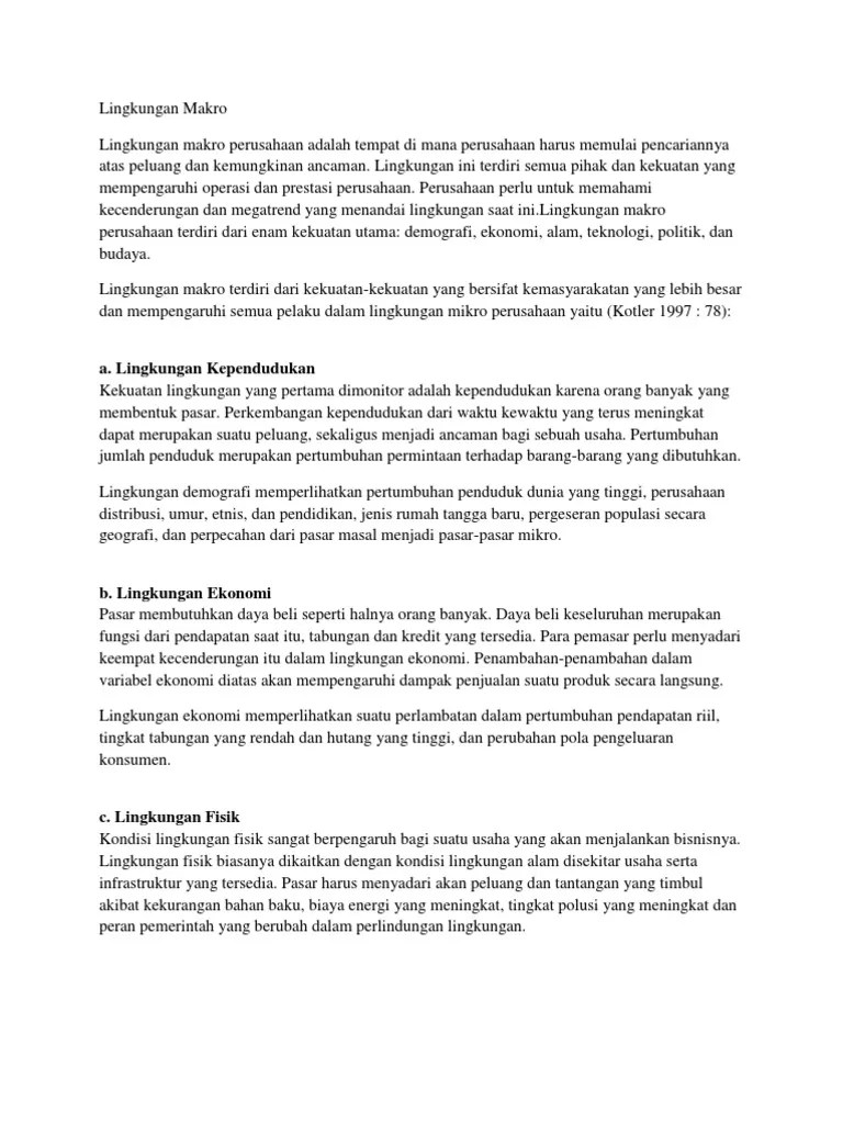 Dampak Lingkungan Mikro Pada Suatu Bisnis