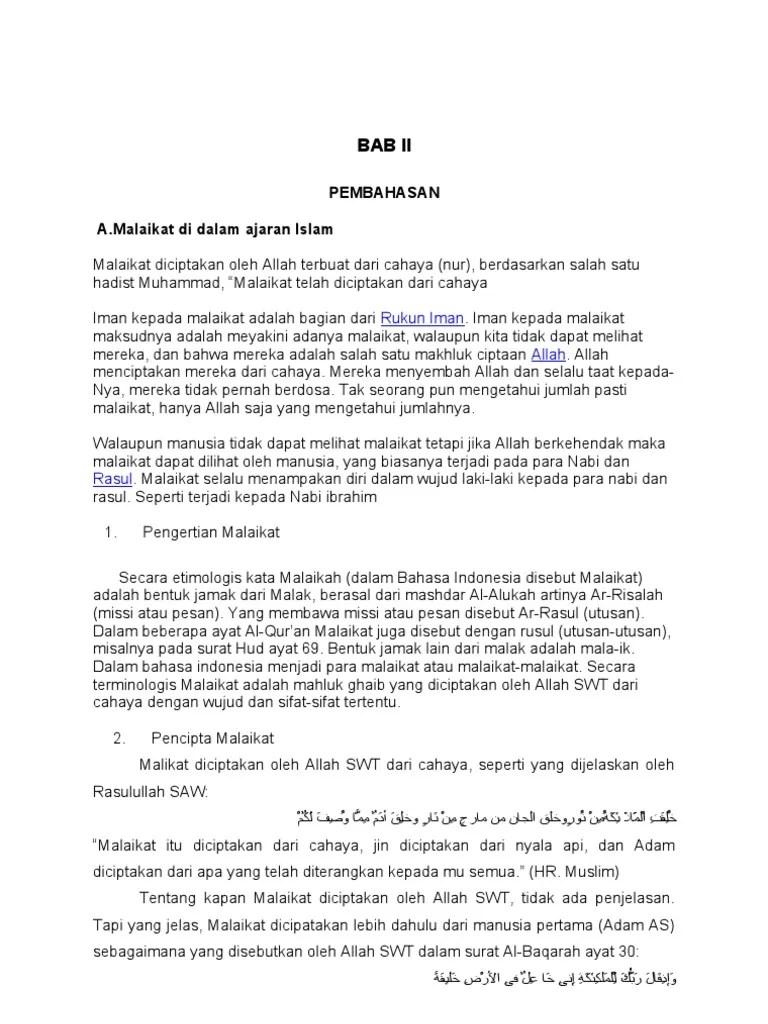 Makalah Peranan Malaikat Dan MAkhluk Gaib Lainnya | PDF