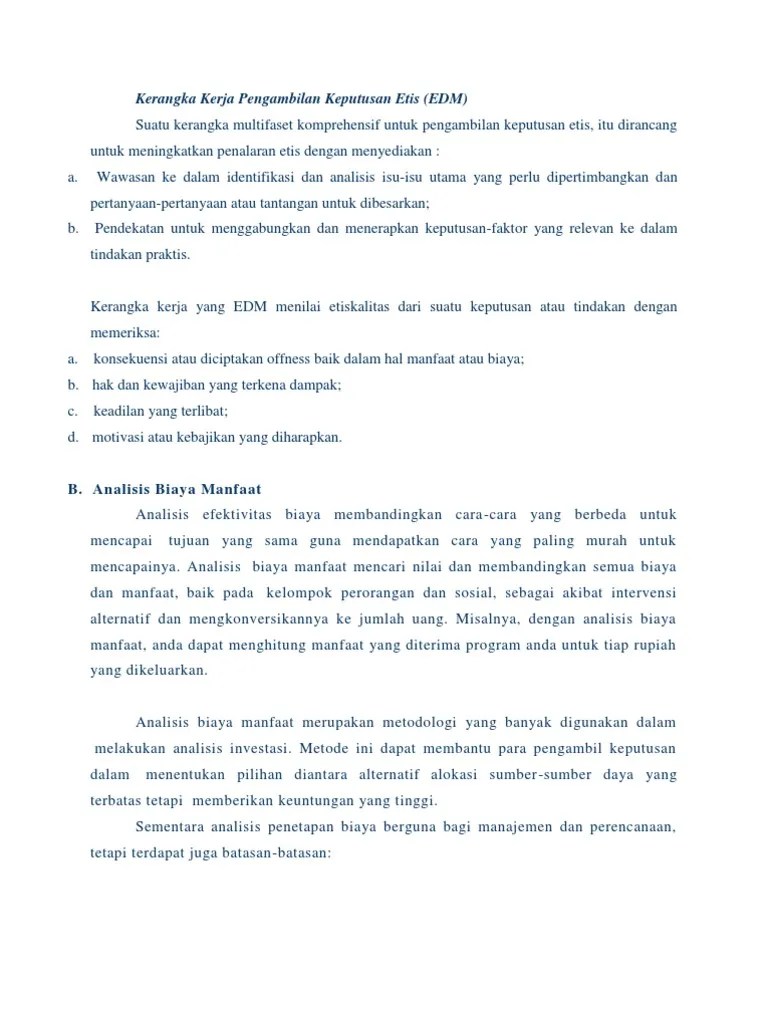 Kerangka Kerja Pengambilan Keputusan Etis | PDF
