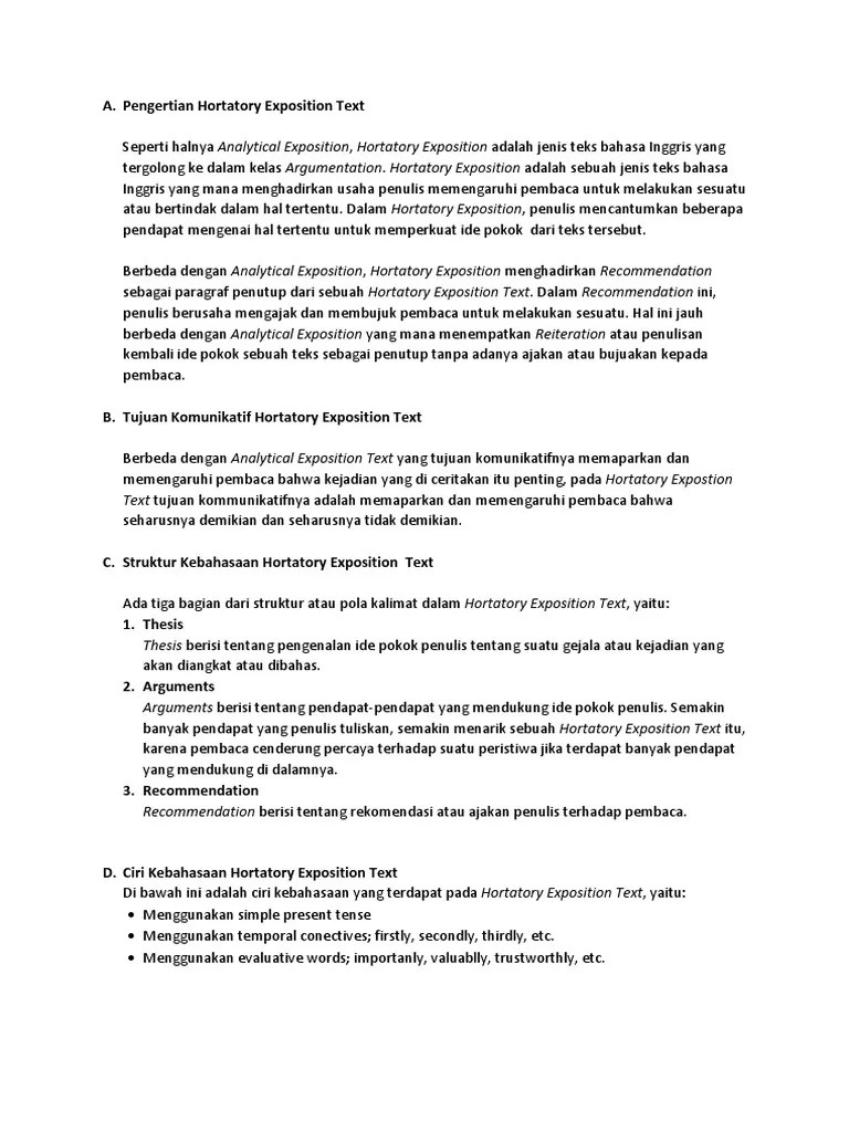 Hortatory Exposition Text | PDF | Pendidikan Jarak Jauh | Sekolah Menengah