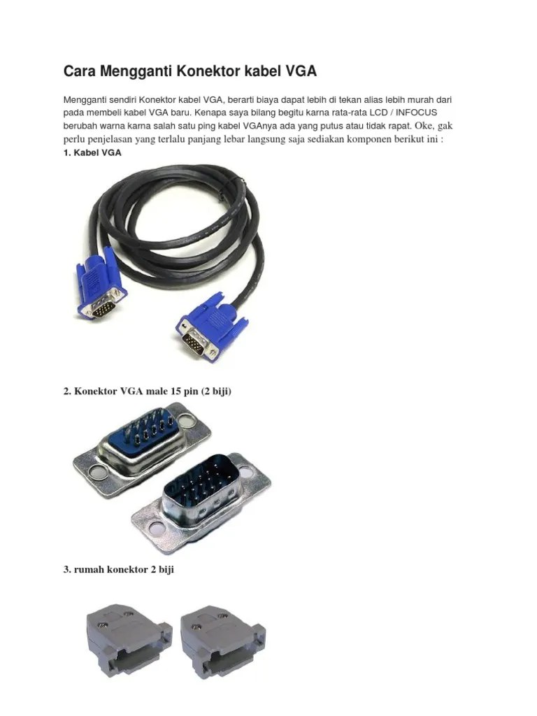 Cara Mengganti Konektor Kabel VGA | PDF