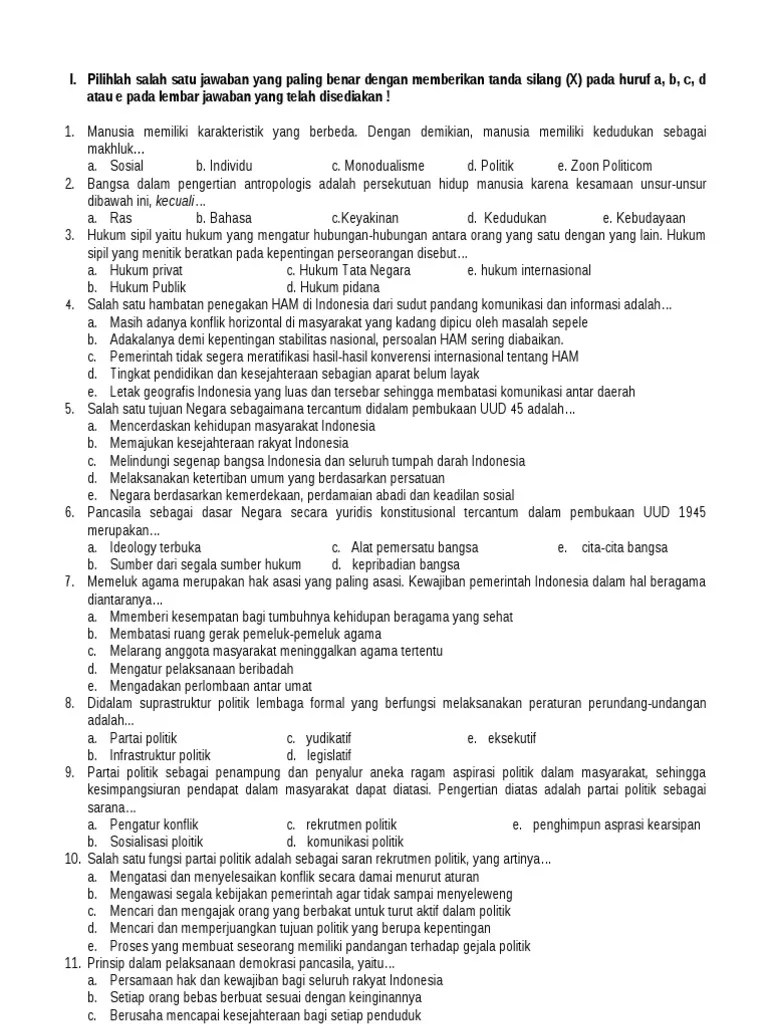 Soal PKN+jawaban | PDF