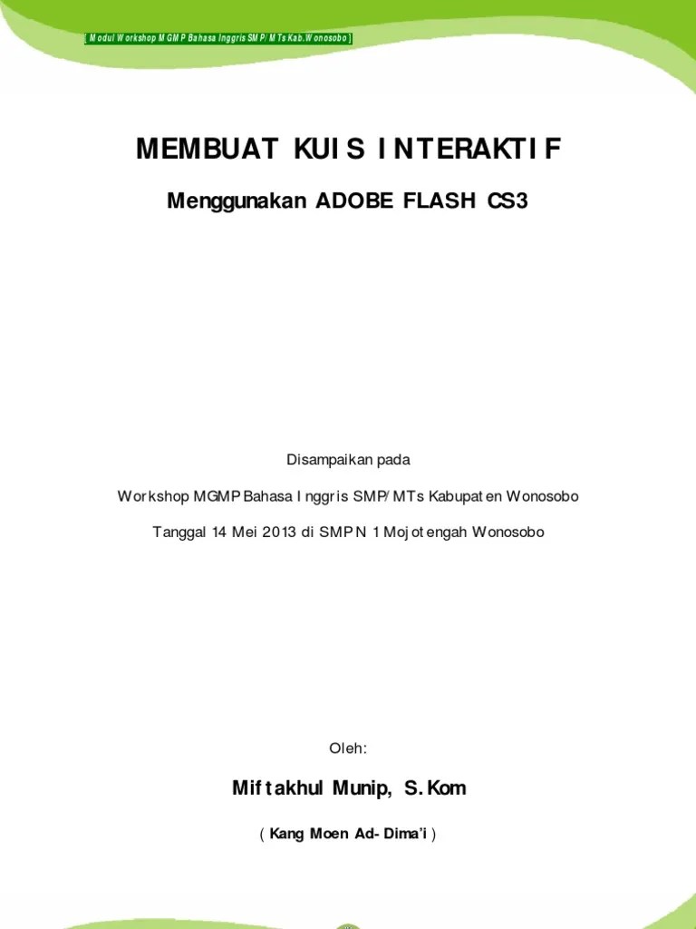 Modul Membuat Kuis Interaktif - Flash Cs3 | PDF