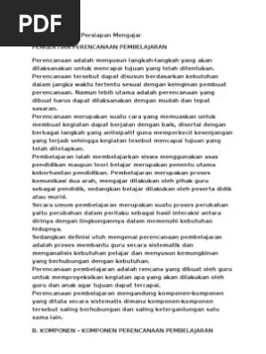 Pengembangan Persiapan Mengajar | PDF