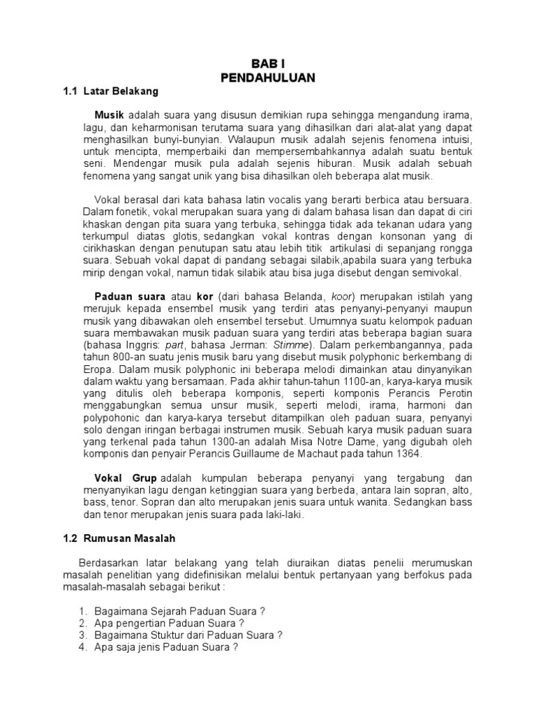 Makalah Tentang Paduan Suara Dan Vocal Grup | PDF