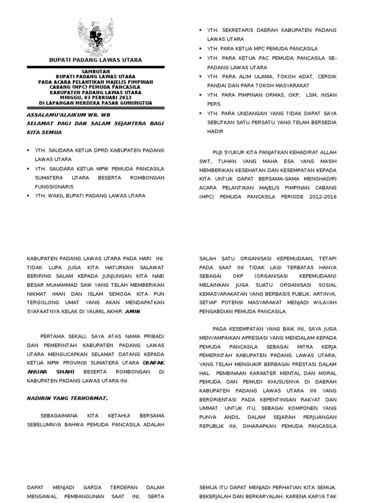 Contoh Kata Sambutan Ketua Organisasi Terpilih