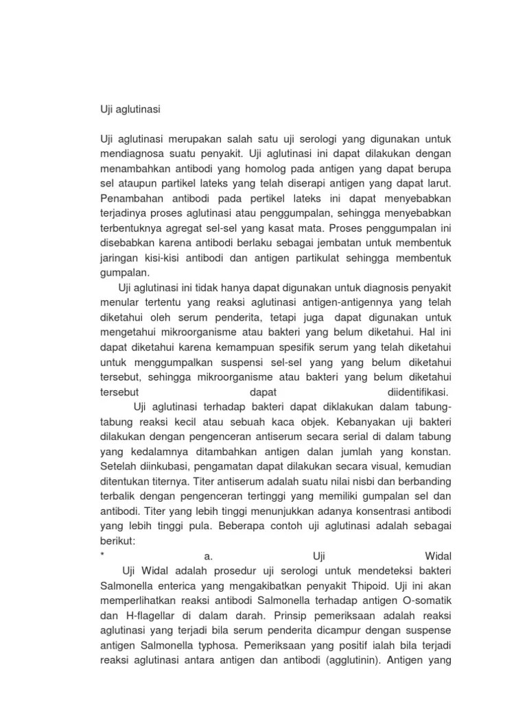 Uji Aglutinasi | PDF