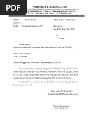 Contoh Surat Tagihan Spp Siswa - Contoh Surat Terlengkap Terbaru 2020