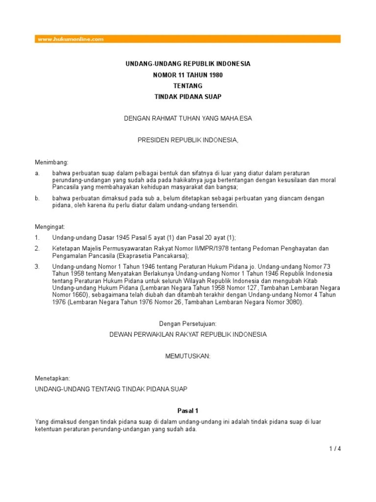 UU - NO - 11 - 1980 - Suap | PDF