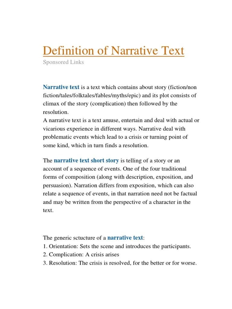 What Is Narrative Text | Know It Info