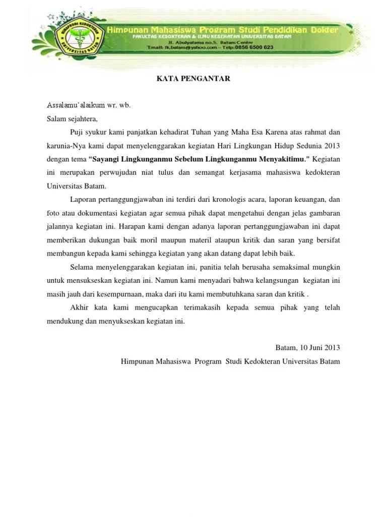 Kata Pengantar LPJ | PDF